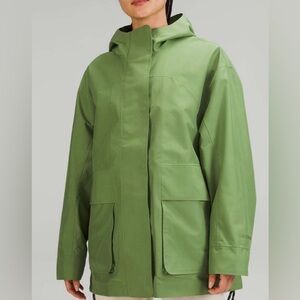 NWOT NEW Lululemon Oversized Hooded Rain Jacket Green Foliage